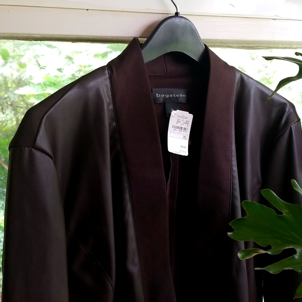 Bagatelle fully lined, faux Leather Jacket in brown XL